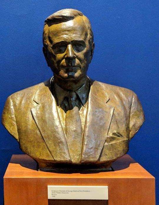 George H.W. Bush Bust at Presidential Library and Museum