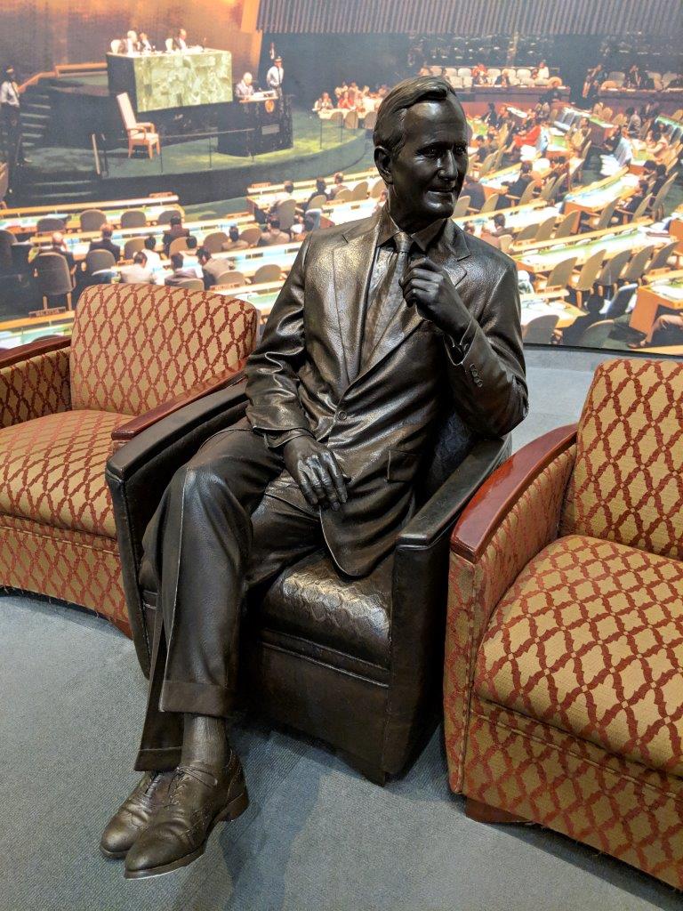 George H.W. Bush statue at Presidential Library