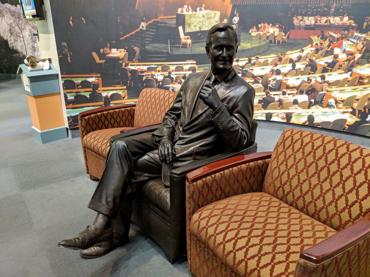George H.W. Bush statue at Presidential Museum