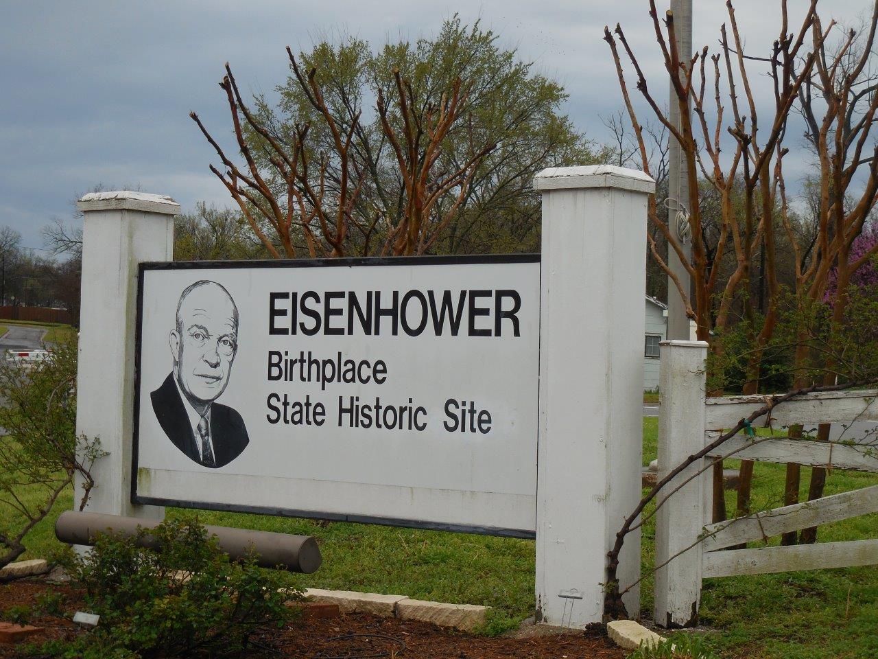 Dwight Eisenhower birthplace state historic site sign