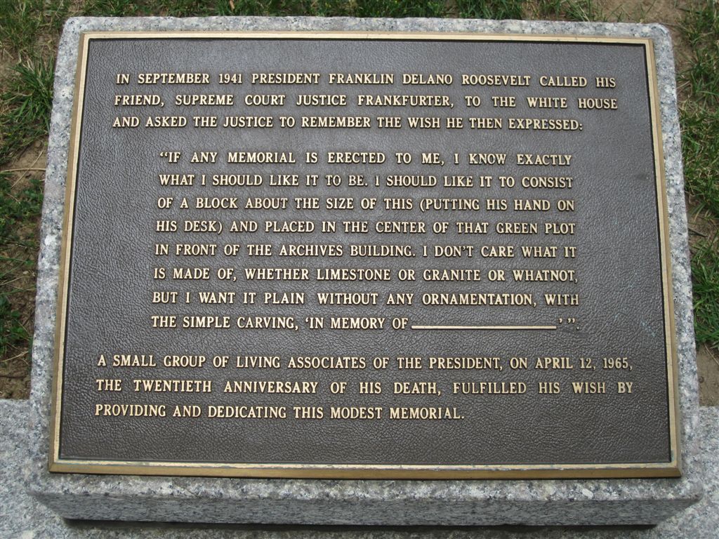 Original FDR monument in Washington, DC