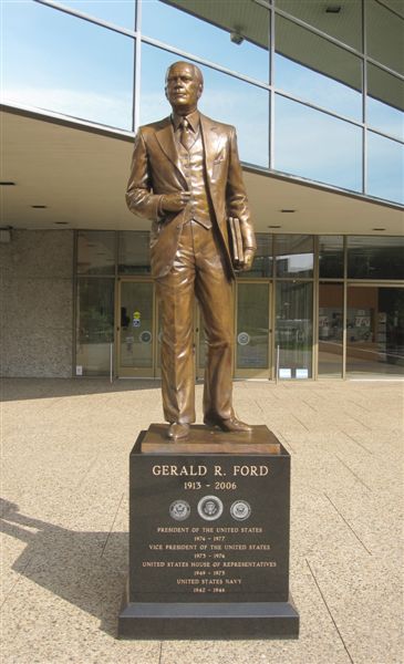 Gerald Ford Statue and Ford Museum in Grand Rapids