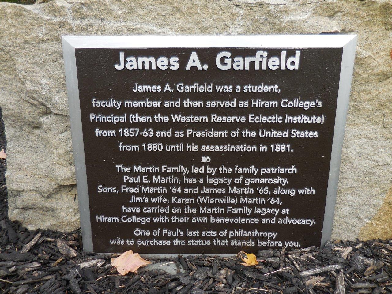 James Garfield statue at Hiram College