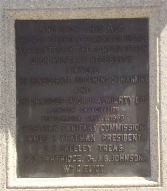 Lincoln Emancipation Monument plate