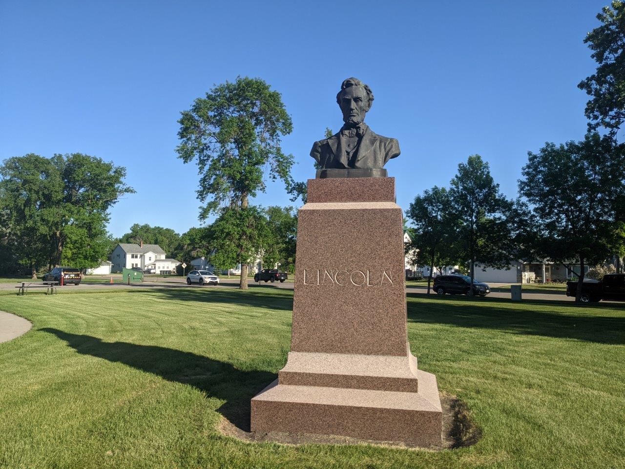 Abraham Lincoln bust in Hillsboro, North Dakota