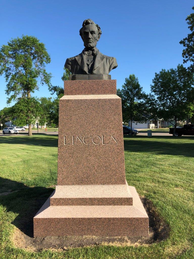 Abraham Lincoln bust in Traill County, North Dakota
