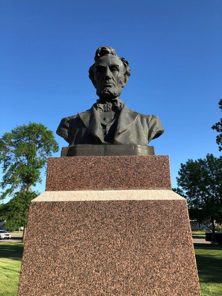 Abraham Lincoln bust in Hillsboro, North Dakota