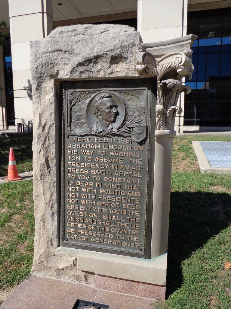Abraham Lincoln historical marker in Indianapolis