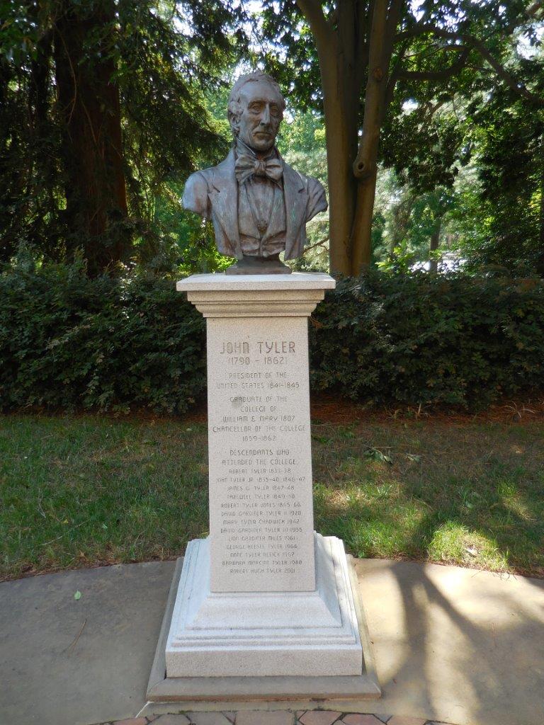 John Tyler bust at the college of William and Mary