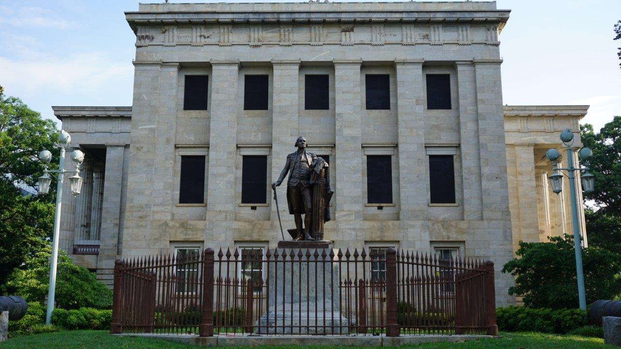 George Washington statue outside of North Carolina Capitol