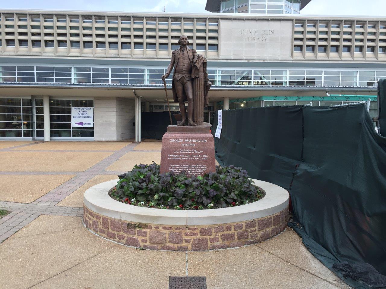 George Washington statue at Olin Library at Washington University in St. Louis