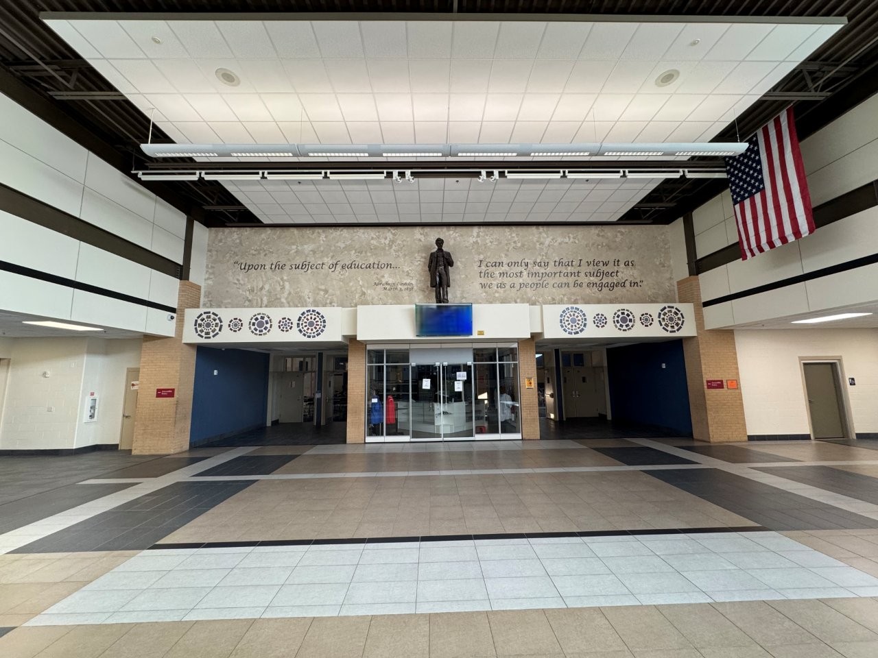 Abraham Lincoln statue at Abraham Lincoln High School in Council Bluffs, Iowa