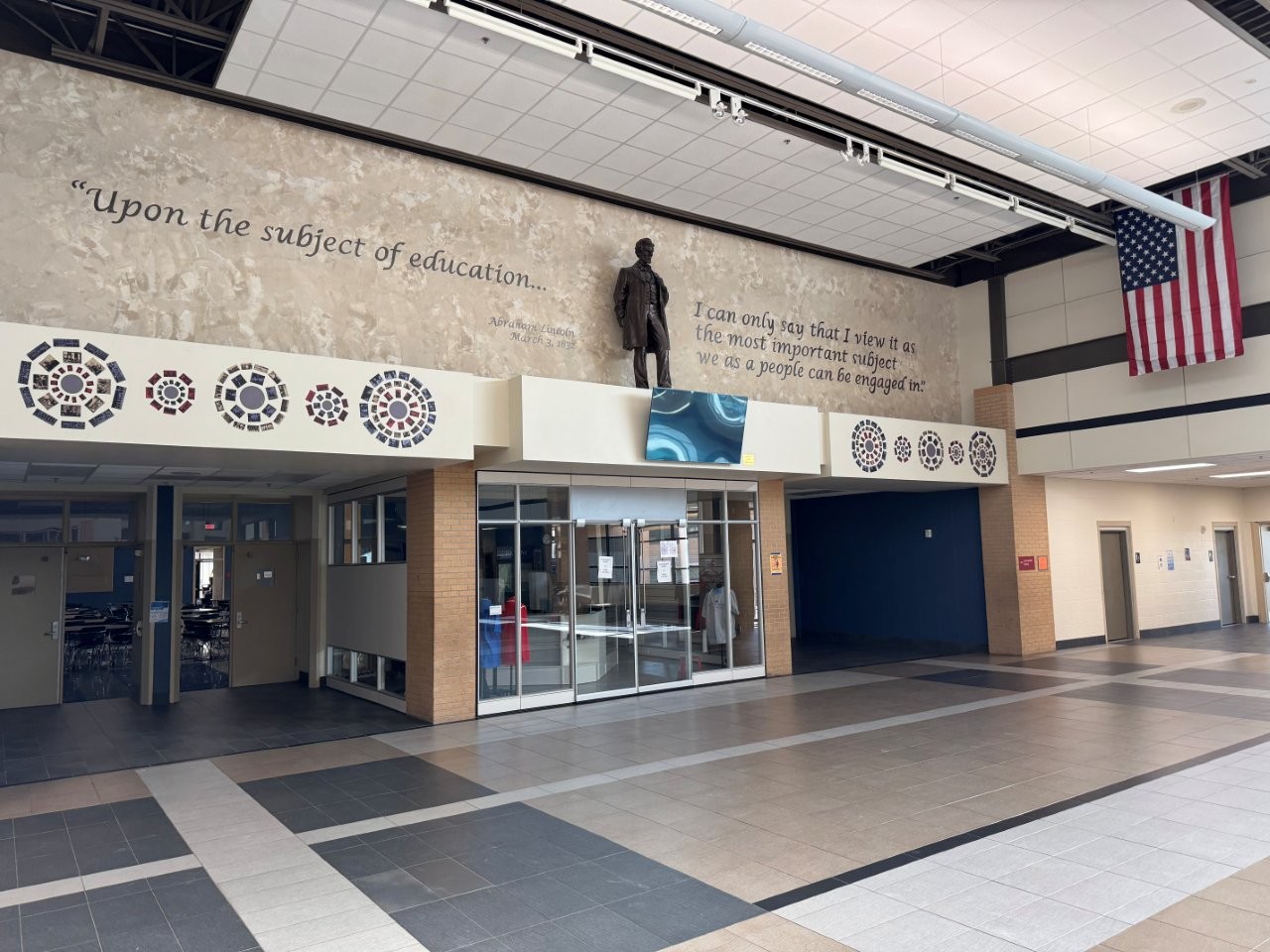 Abraham Lincoln monument at A.L. high school in Council Bluffs, Iowa