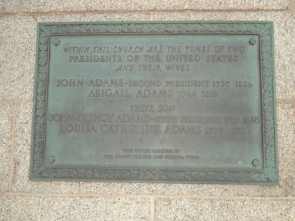 United First Parish Church - site of John and John Quincy Adams grave