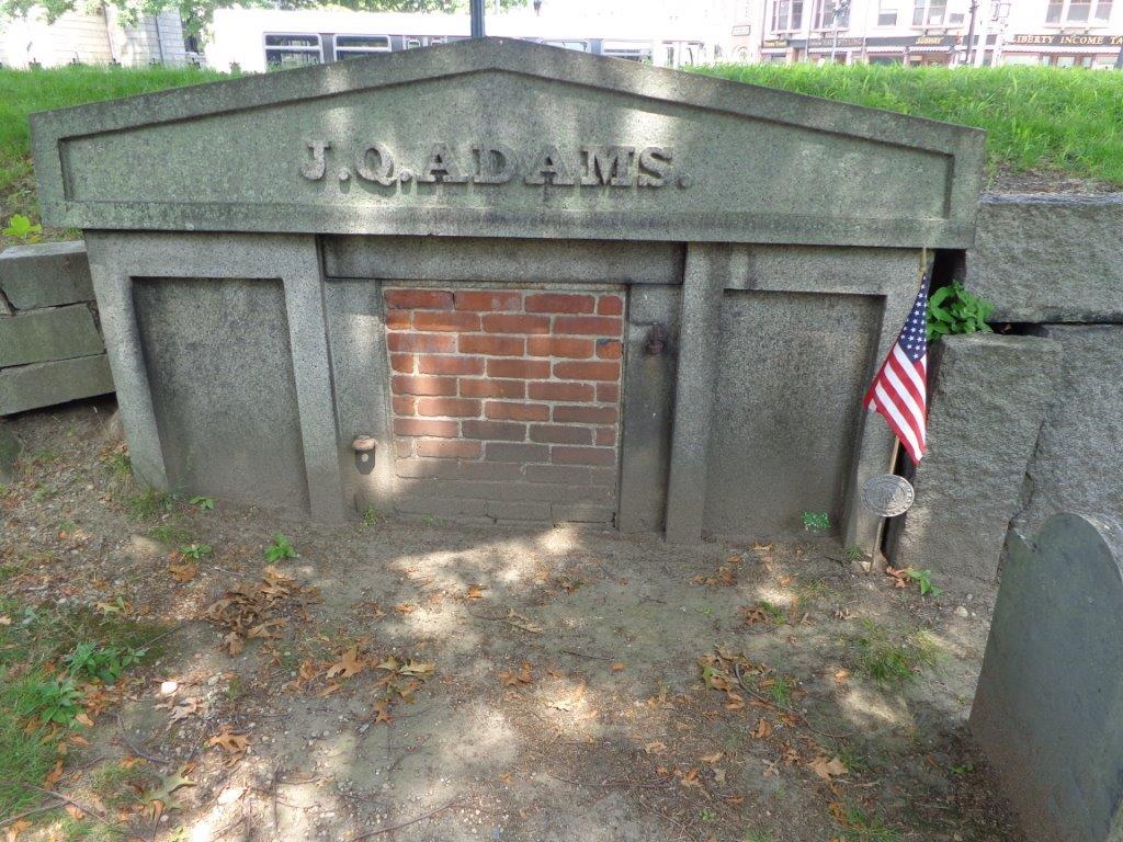 John Adams was originally buried in Hancock cemetery shown in this photograph