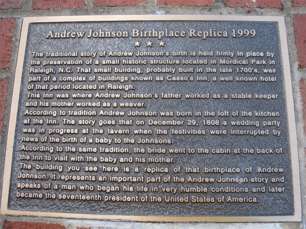 Andrew Johnson replica birthplace - Greenville, Tennessee