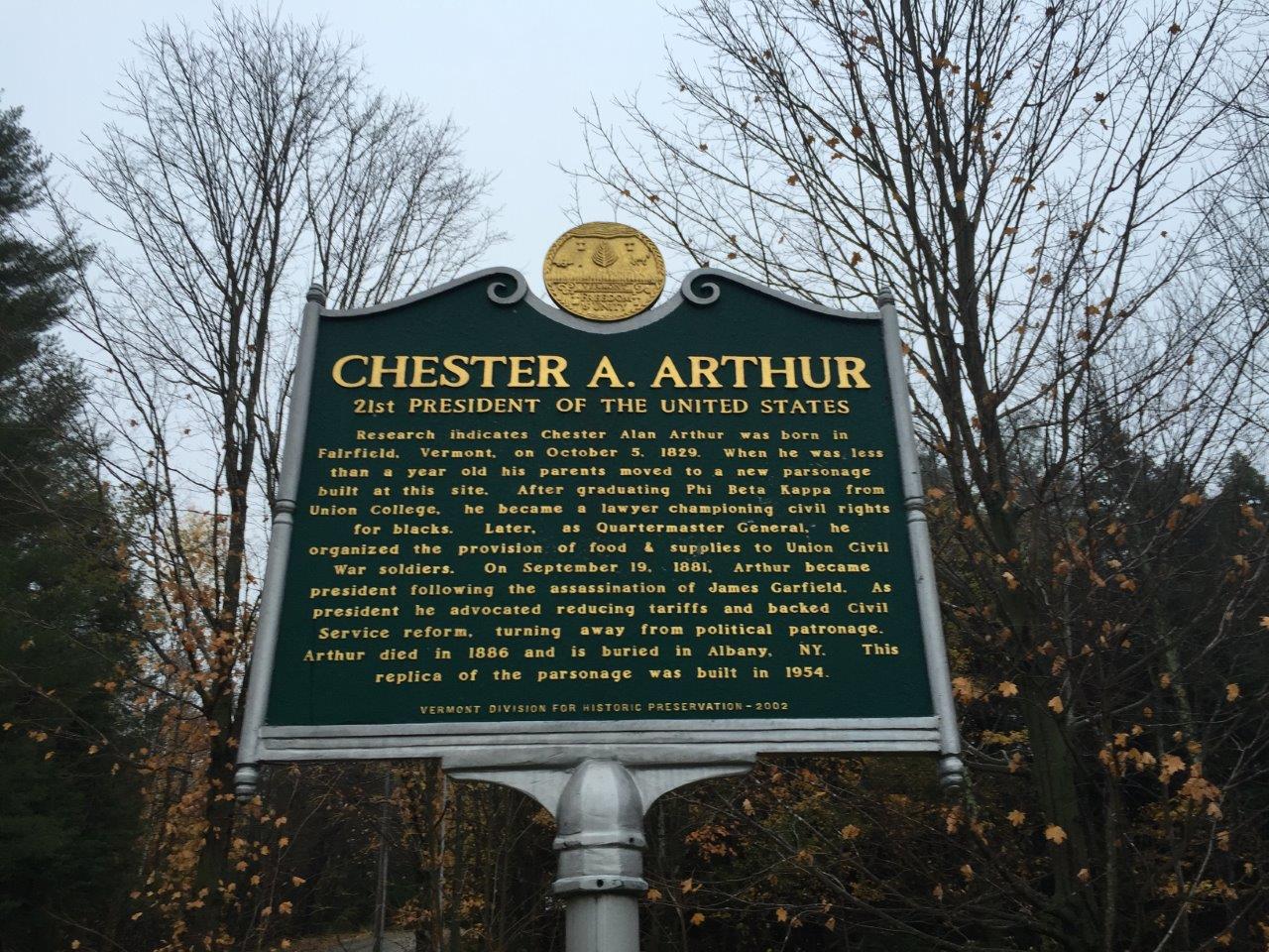 photo of Chester Arthur's birthplace state park