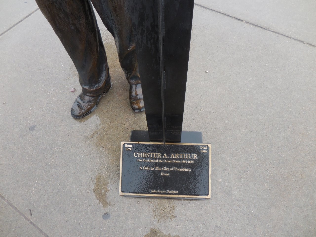 Chester Arthur statue in Rapid City, South Dakota