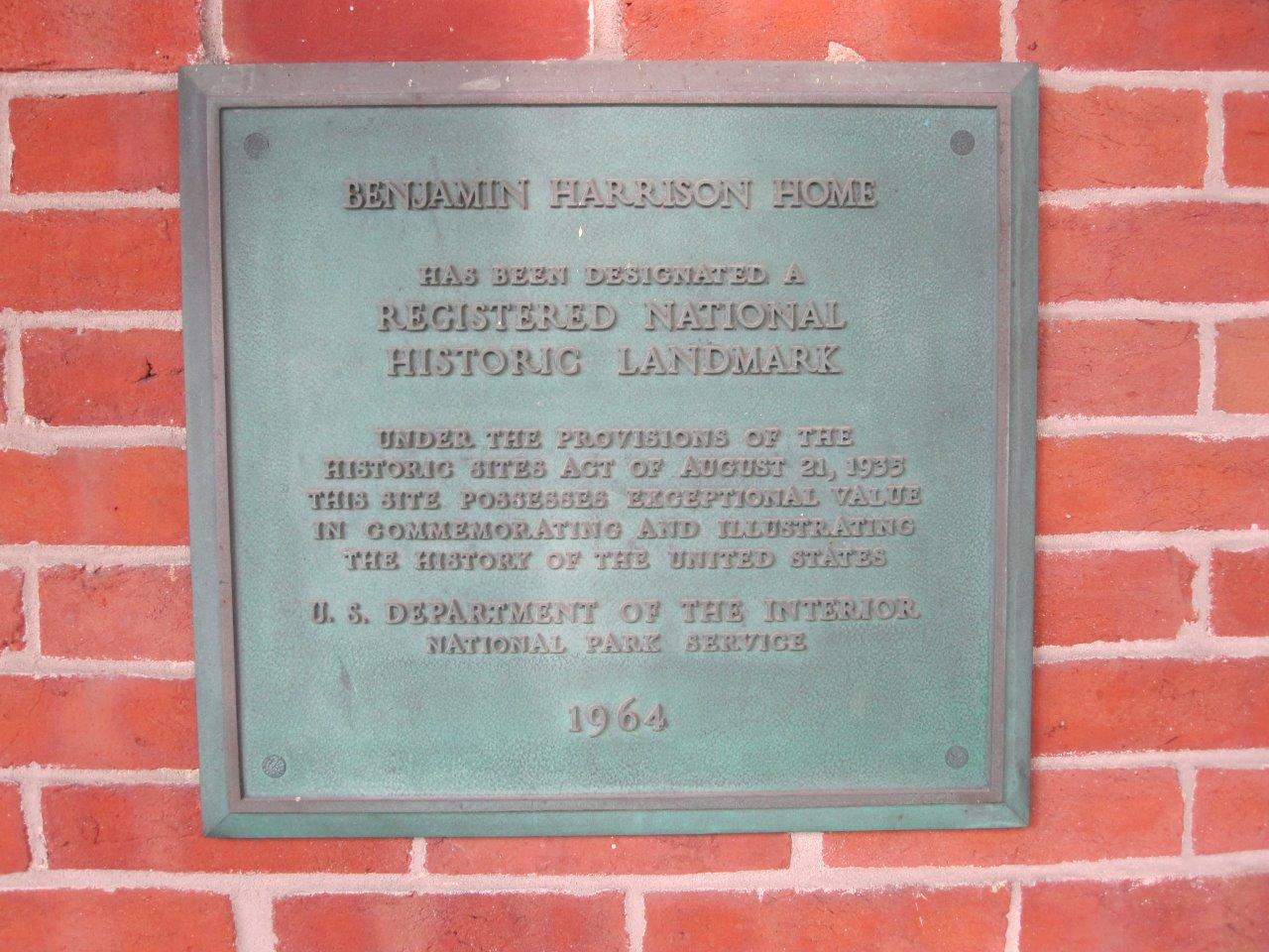 Benjamin Harrison home historical marker