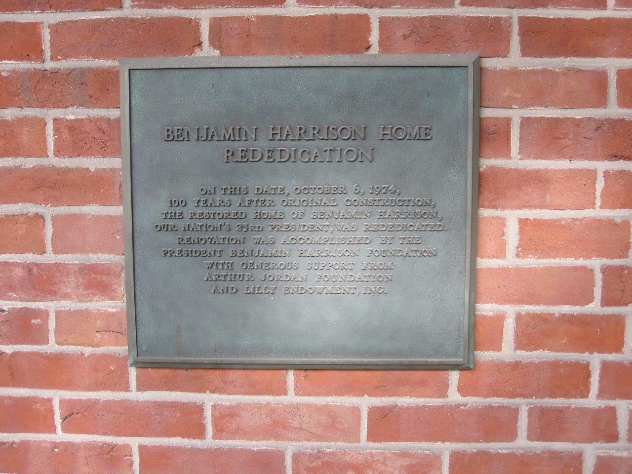 Benjamin Harrison home historical marker