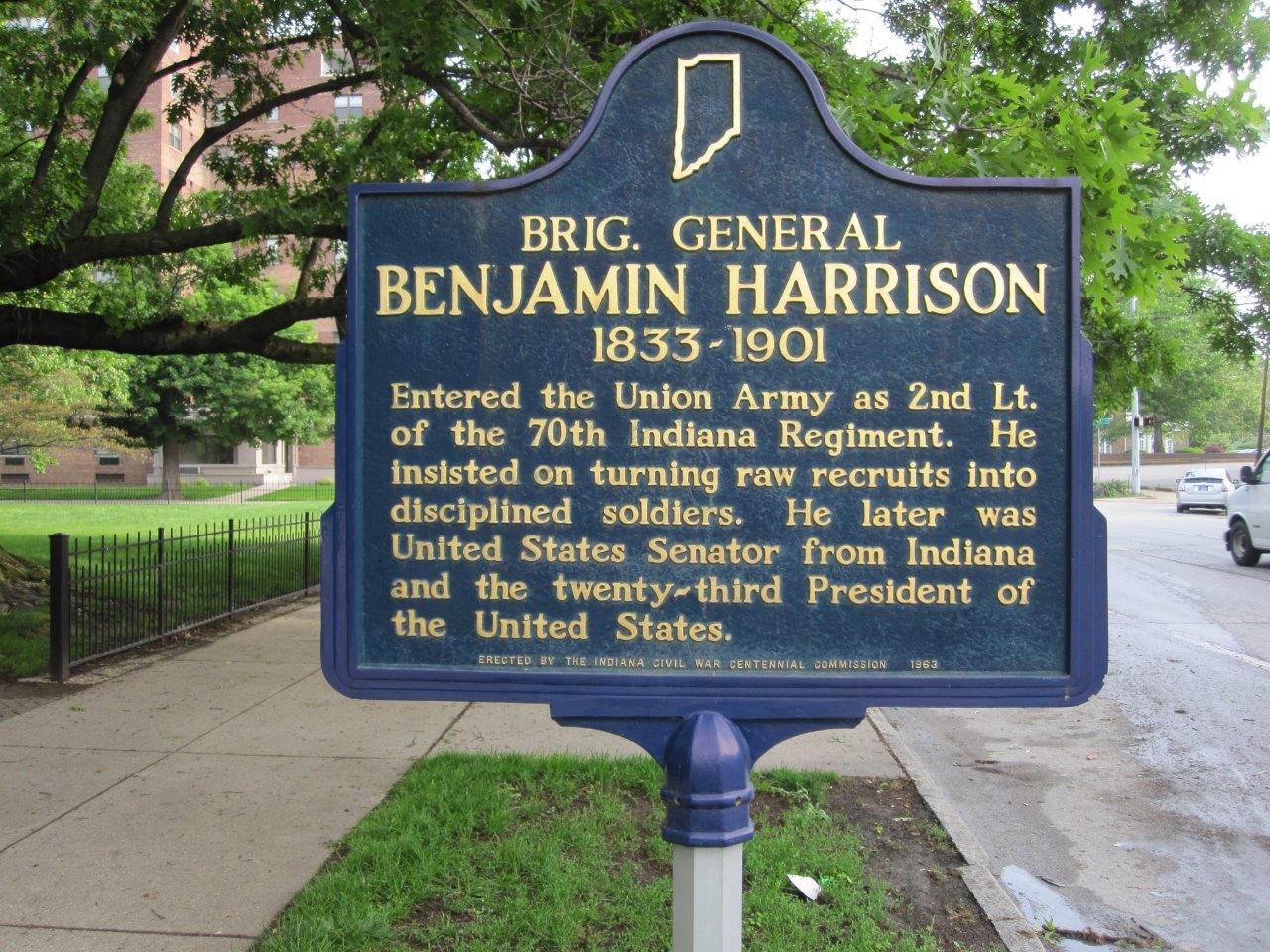 Benjamin Harrison home historical marker