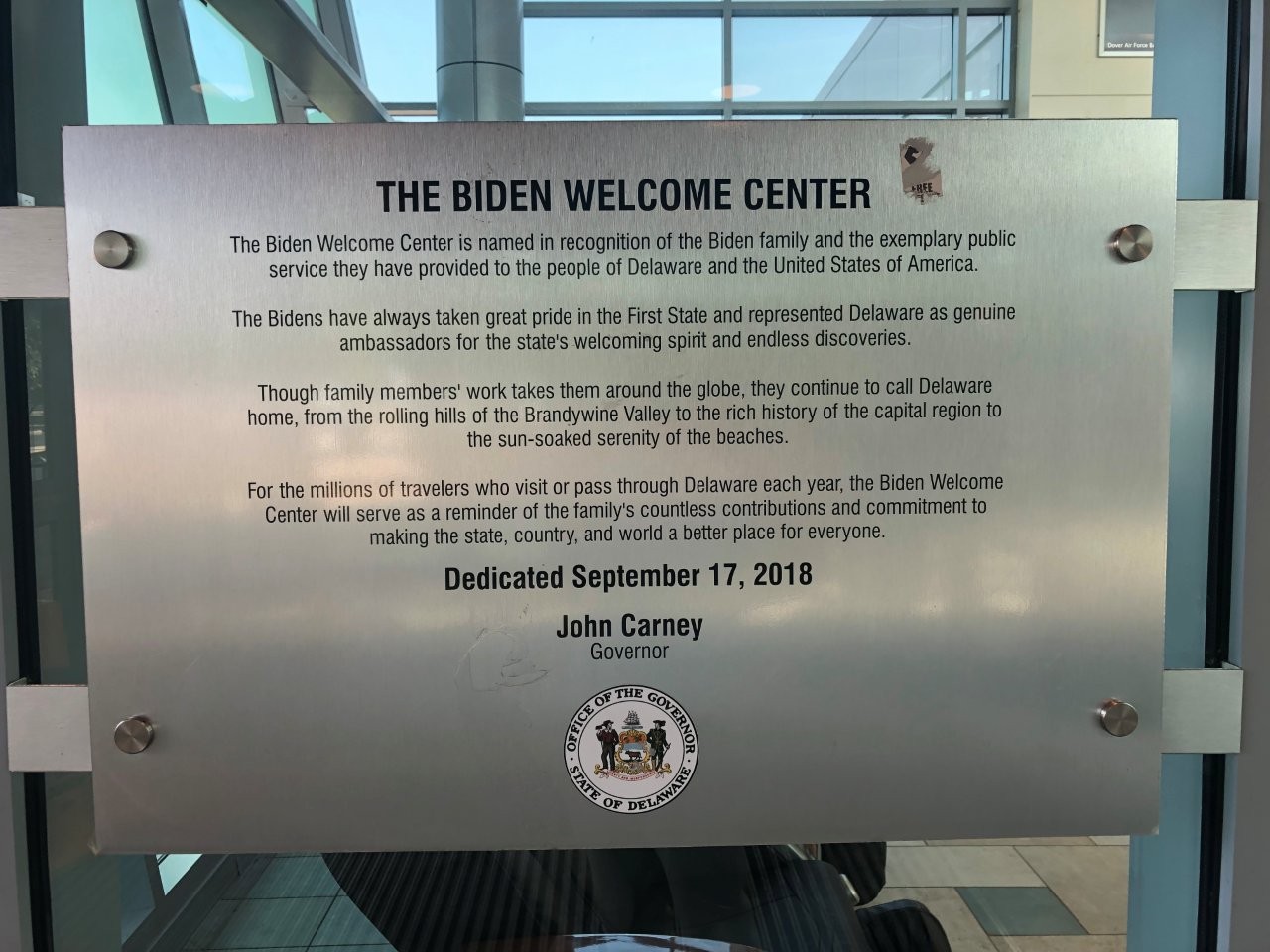 Joe Biden rest stop in Delaware