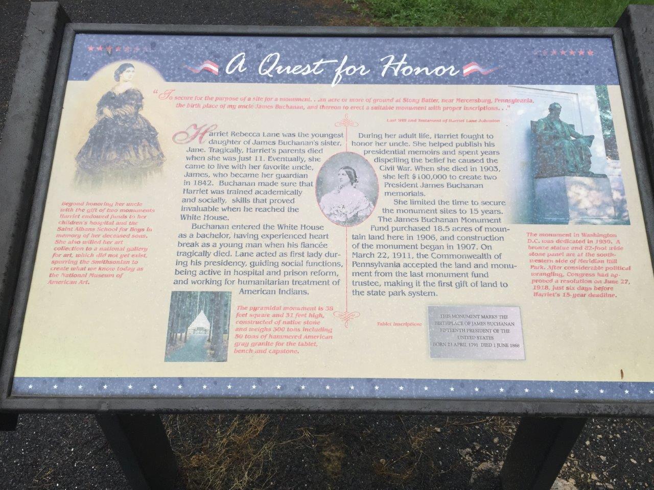 photo of James Buchanan's birthplace marker