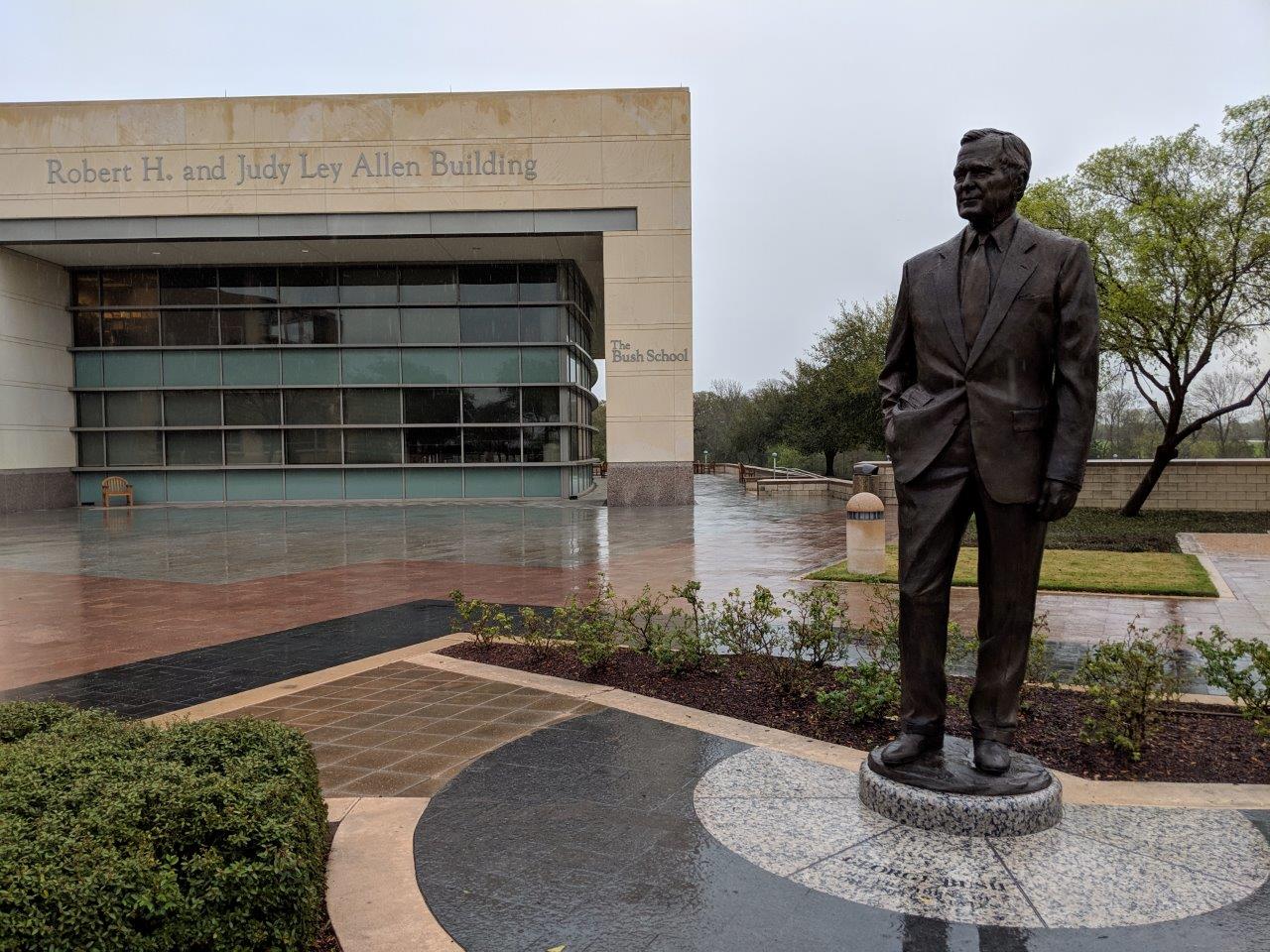 George H.W. Bush statue at Presidential Library