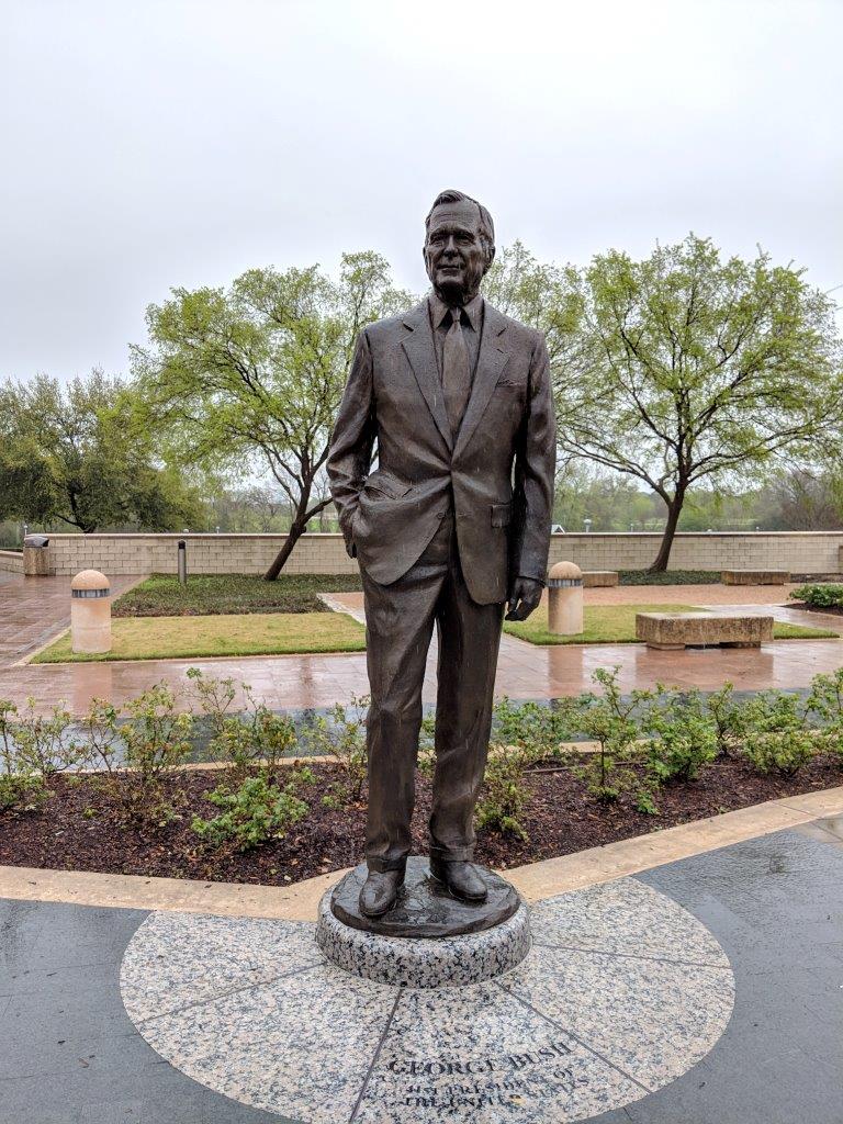 George H.W. Bush statue at Presidential Library