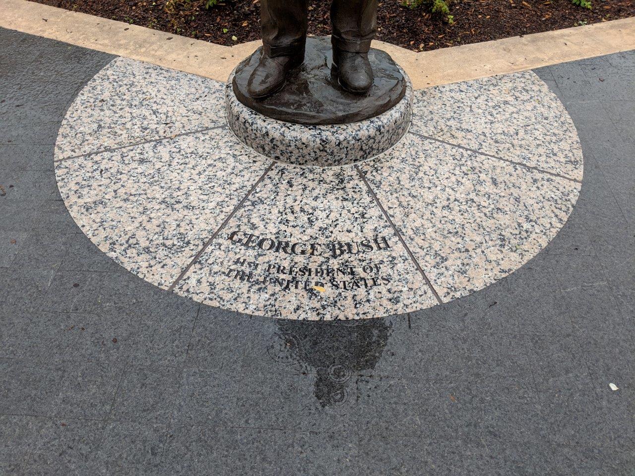 George H.W. Bush statue at Presidential Library