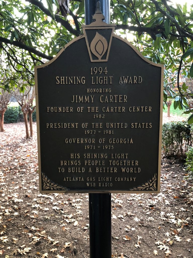 Jimmy Carter Award Plaque at the Carter Center in Atlanta
