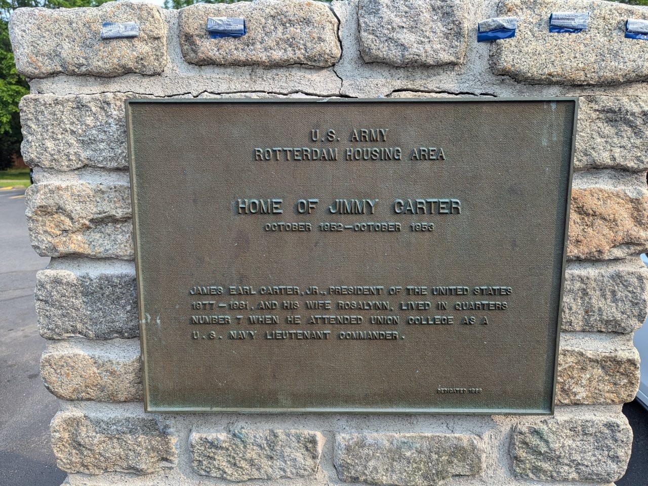 Jimmy Carter navy housing monument in New York while attending Union College