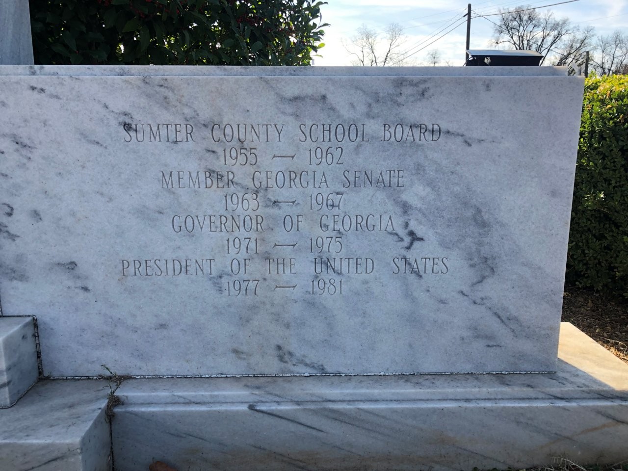 Jimmy Carter marker in Plains, Georgia