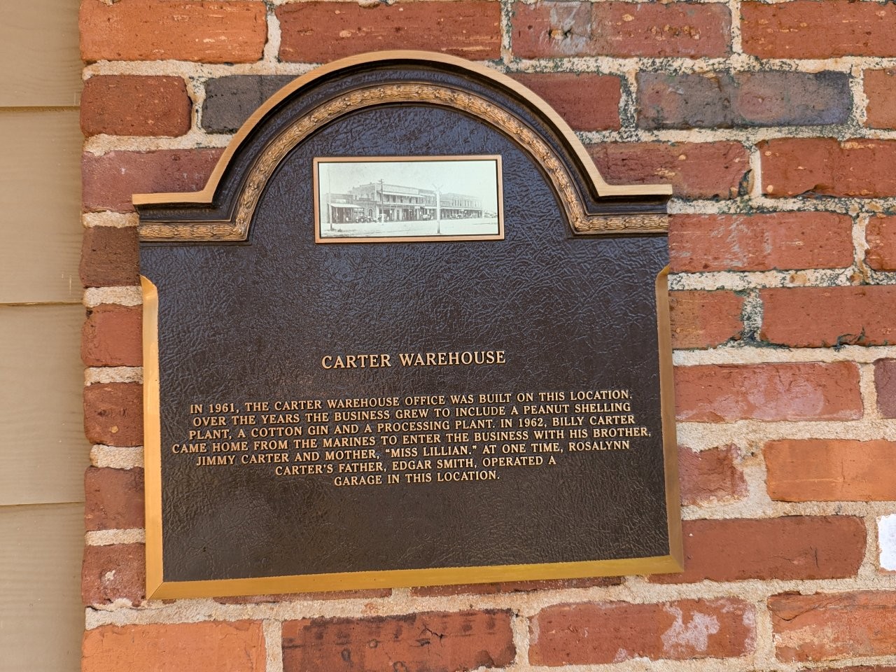 Carter peanut business historical marker in Plains, Georgia