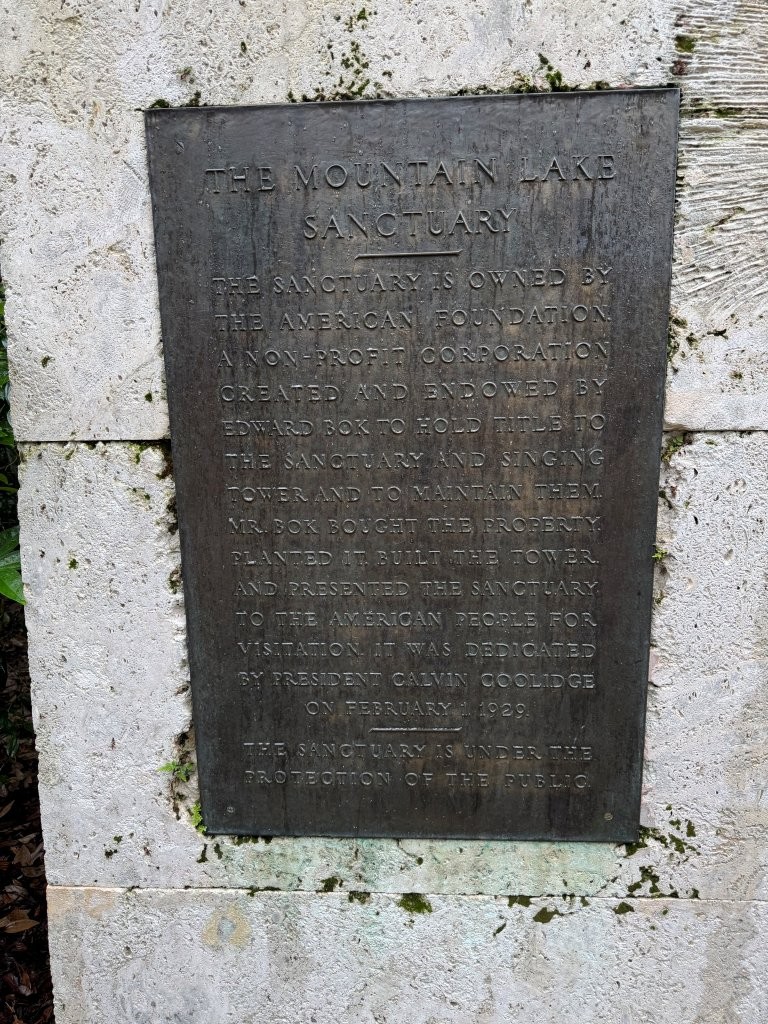 Calvin Coolidge statue near Singing Tower at Bok Tower Gardens in Lake Wales, Florida