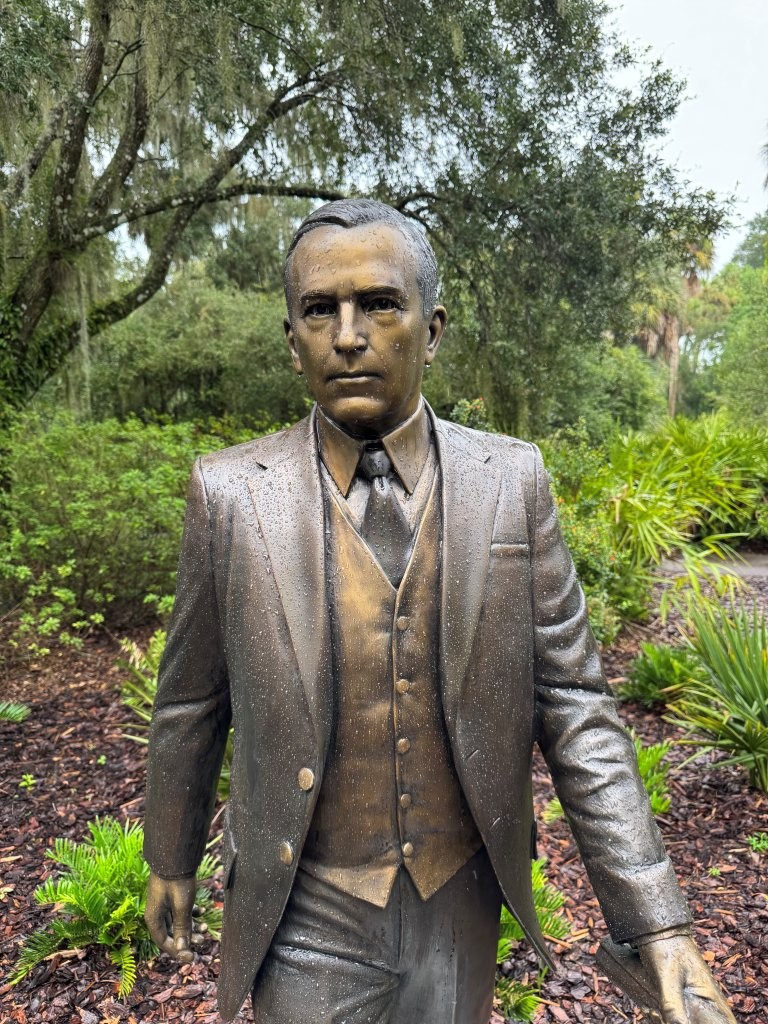 Calvin Coolidge statue at Bok Tower Gardens, Florida