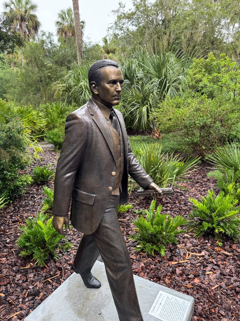Calvin Coolidge statue at Bok Tower Gardens in Lake Wales, Florida