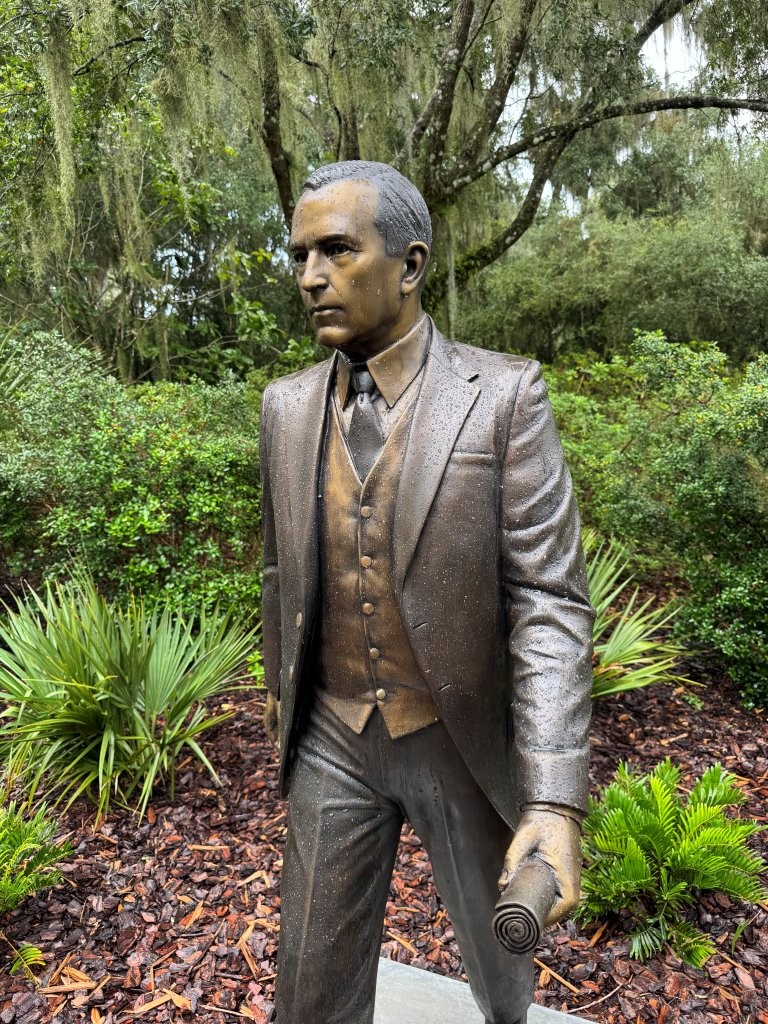 Calvin Coolidge statue at Bok Tower Gardens