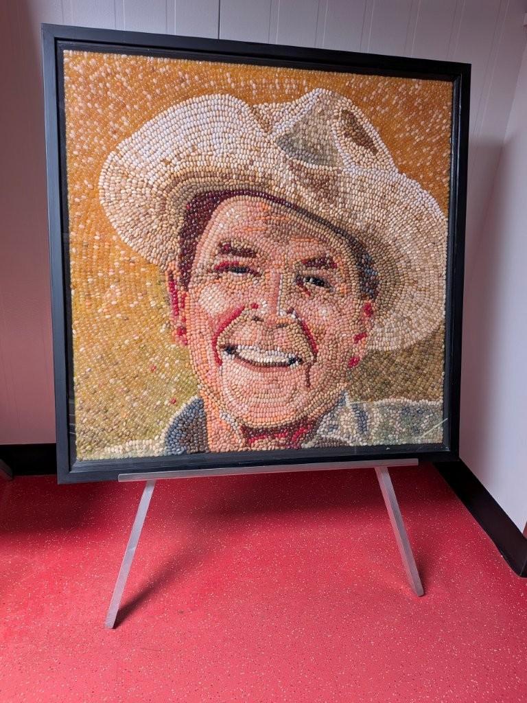 Ronald Reagan with cowboy hat Jelly Belly portrait