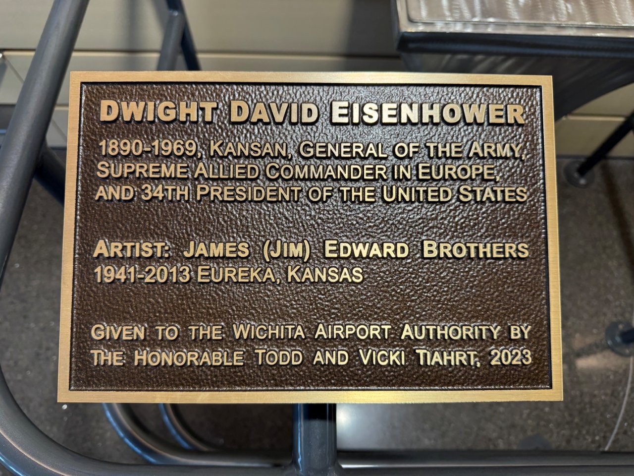 Dwight Eisenhower statue at airport in Wichita