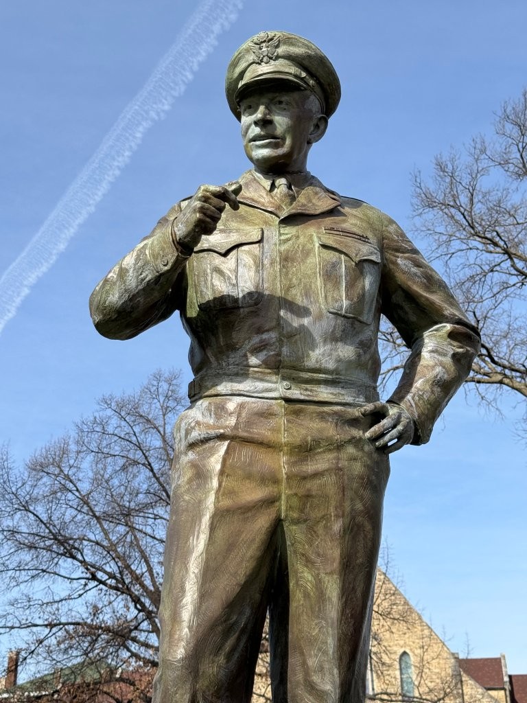 Dwight Eisenhower statue outside Kansas State Capitol in Topeka