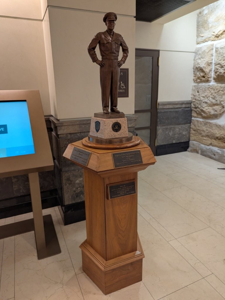 Dwight Eisenhower replica monument inside Kansas State Capitol in Topeka