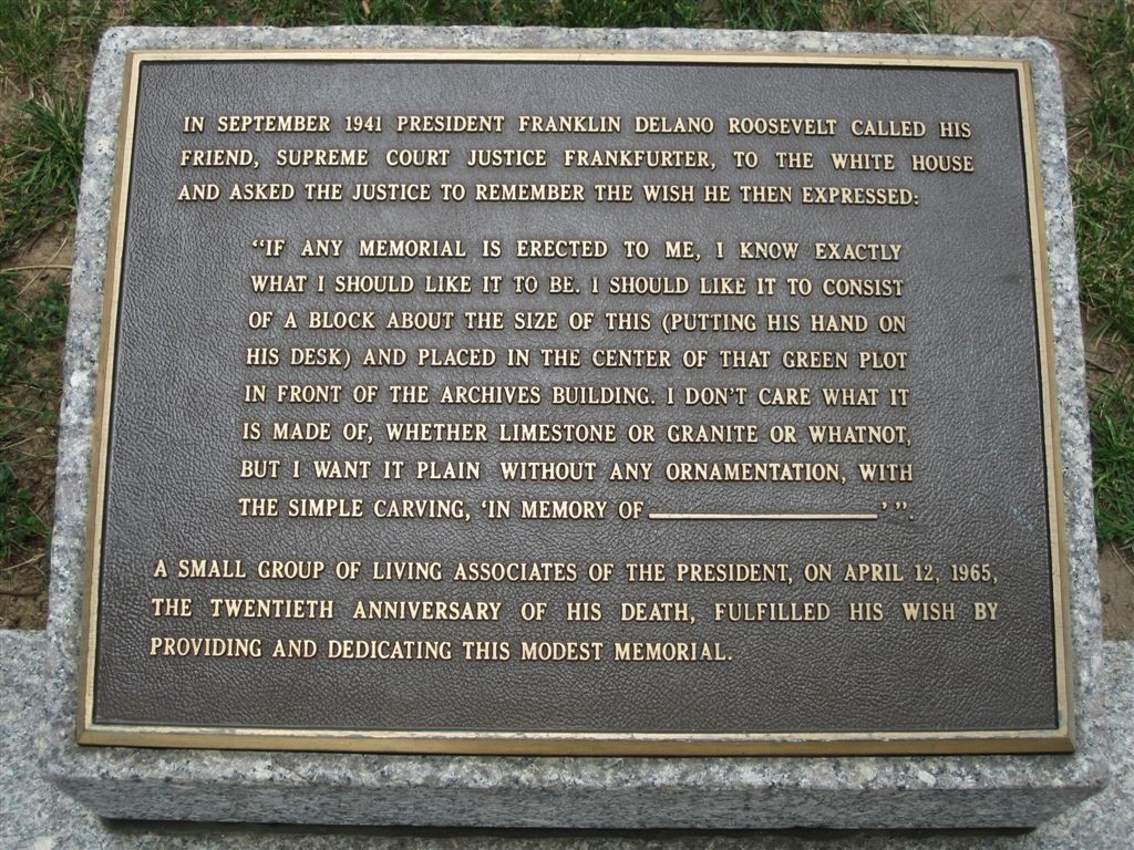 Original FDR monument in Washington, DC
