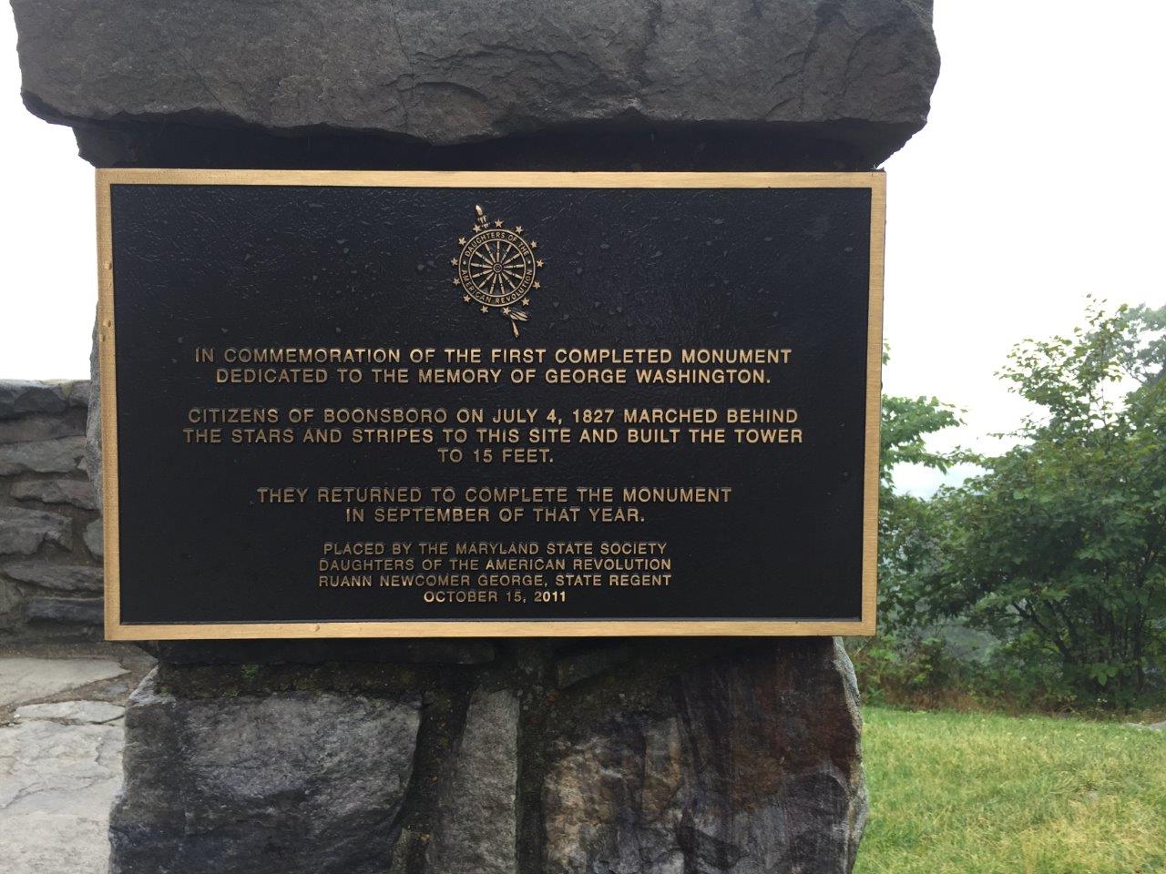 First George Washington monument in Boonsboro, Maryland