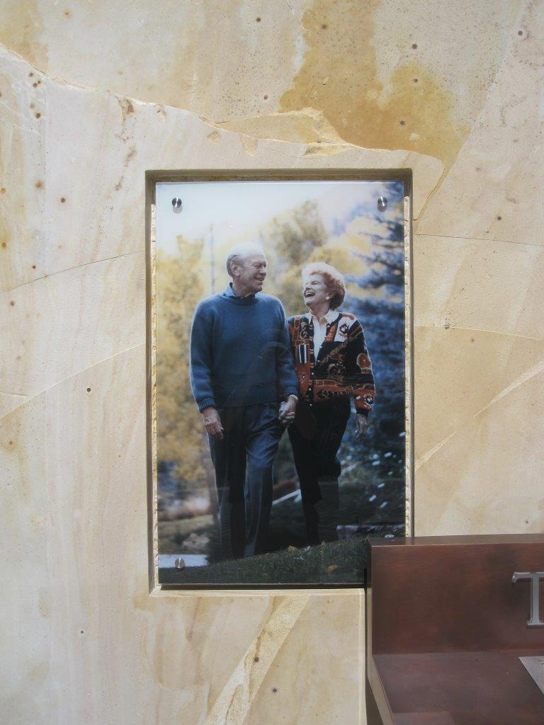 Monument to Gerald and Betty Ford at amphitheater