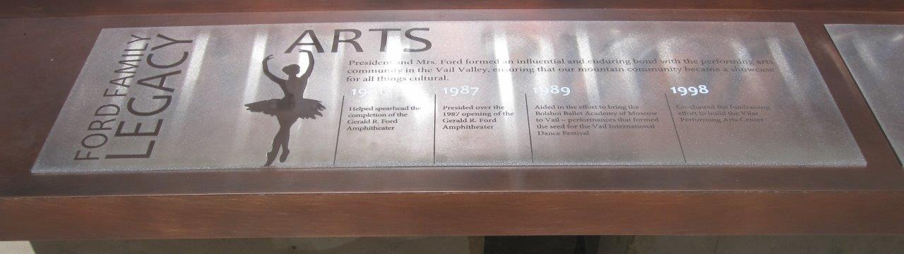 Monument to Gerald and Betty Ford at amphitheater