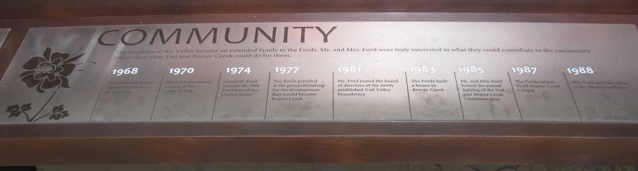 Monument to Gerald and Betty Ford at amphitheater