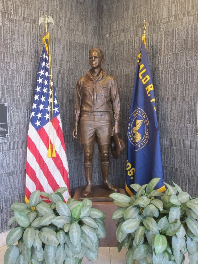 Gerald Ford Boy Scout Statue at Ford Presidential Museum in Grand Rapids, Michigan