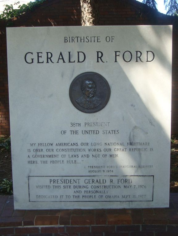 Monument marking Gerald Ford birthplace