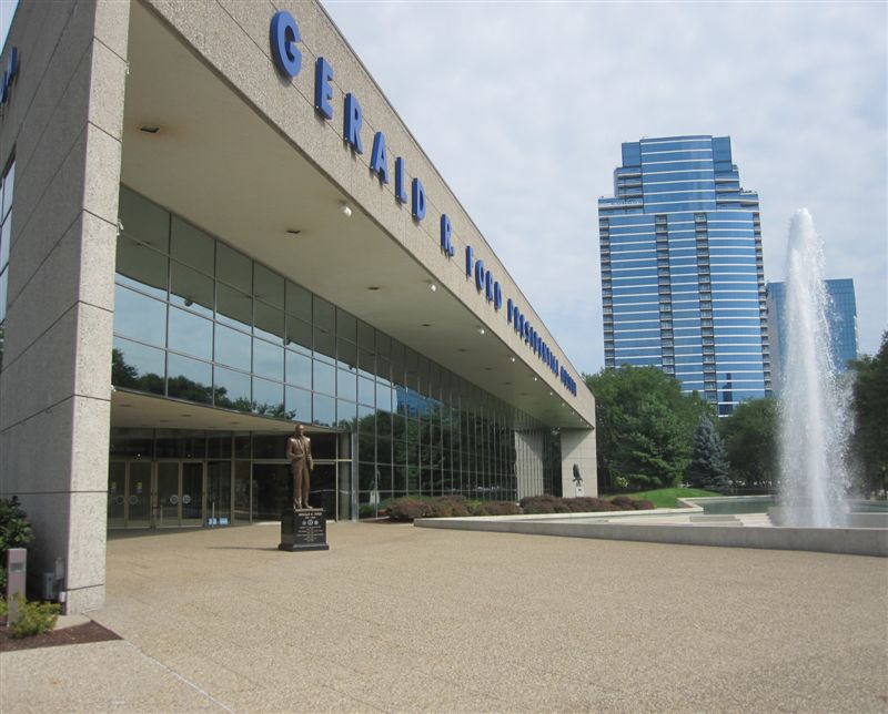 Gerald Ford Statue and Ford Museum in Grand Rapids